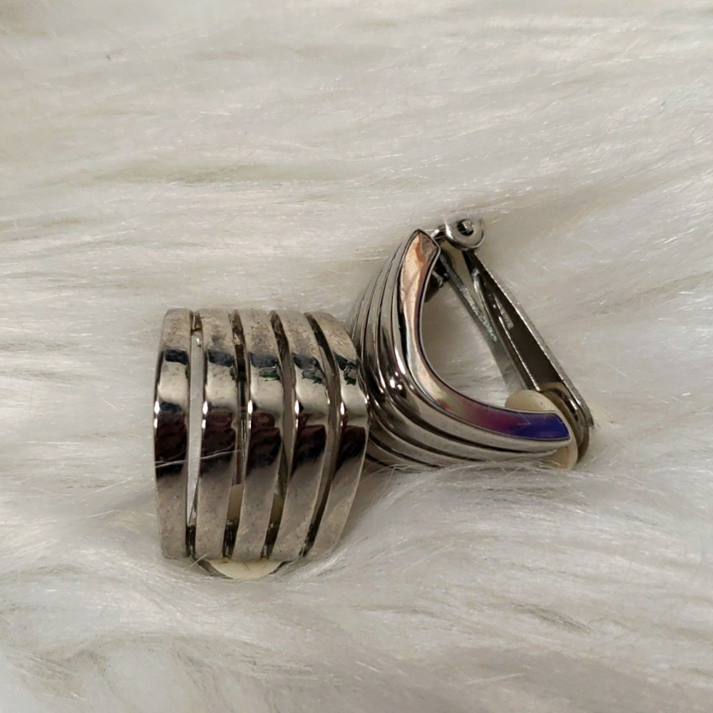 Silver color clip on earrings